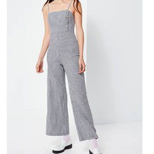 Urban Outfitters | Checkered Jumpsuit Cropped Wide Leg Adjustable Straps Square
